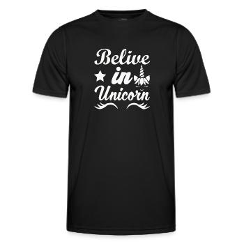Belief in Unicorns Unicorn - Men's Functional T-Shirt - black - Front - AI Model Male 178 dark (178cm)