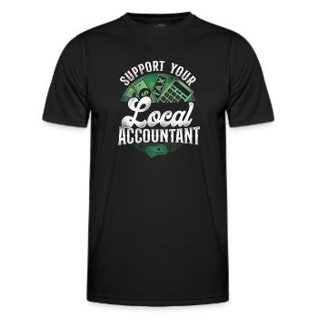 Comptable Teneur de livres Comptabilité - T-shirt sport Homme - noir - Devant - AI Model Male 178 dark (178cm)