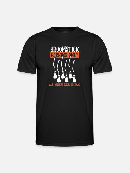Broom Parking seulement ici - T-shirt sport Homme - noir