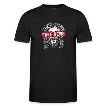 Jésus Fake News - T-shirt sport Homme - noir - Devant - AI Model Male 178 dark (178cm)