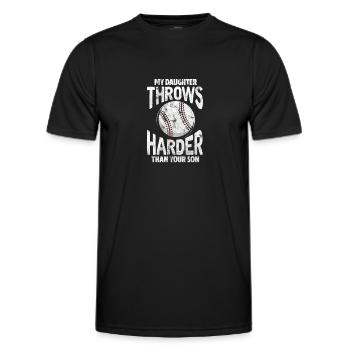 Softball Daughter - Men's Functional T-Shirt - black - Front - AI Model Male 178 dark (178cm)