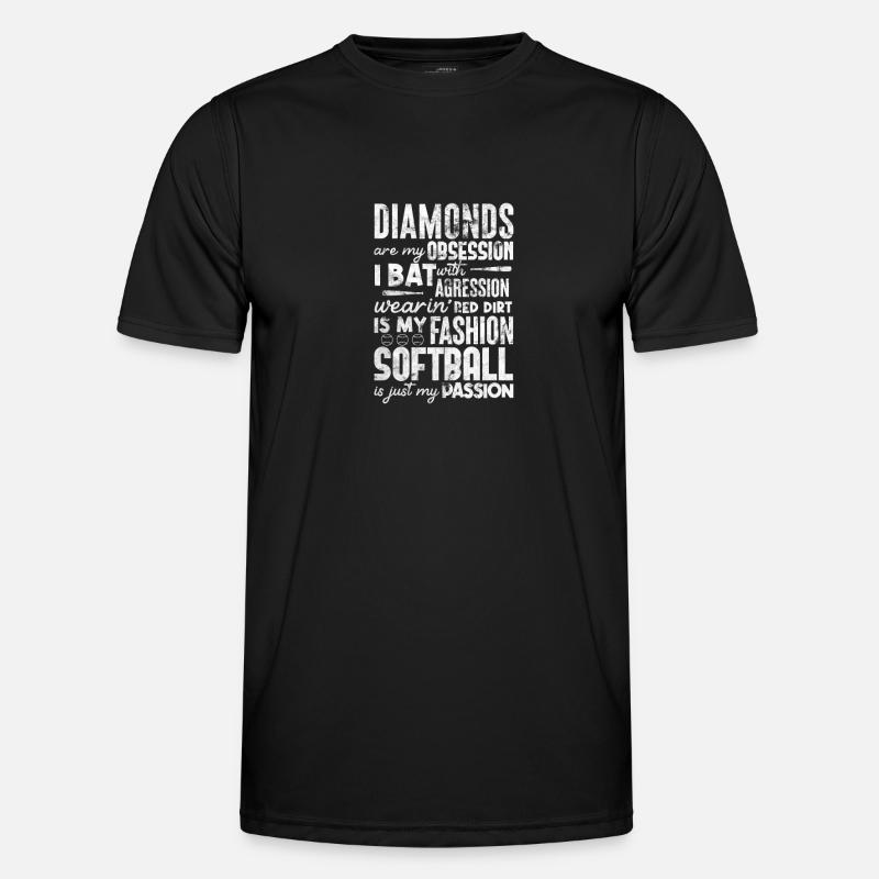 Softball - Männer Funktions-T-Shirt - Schwarz
