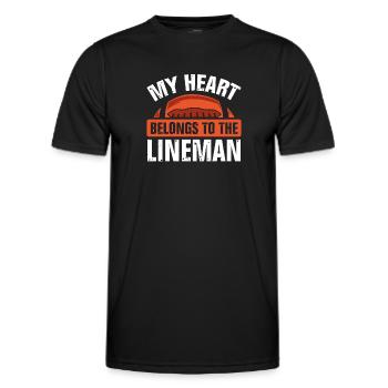 My heart to the Lineman - Men's Functional T-Shirt - black - Front - AI Model Male 178 dark (178cm)