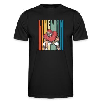 Bunter Lineman - Männer Funktions-T-Shirt - Schwarz - Vorne - AI Model Male 178 dark (178cm)