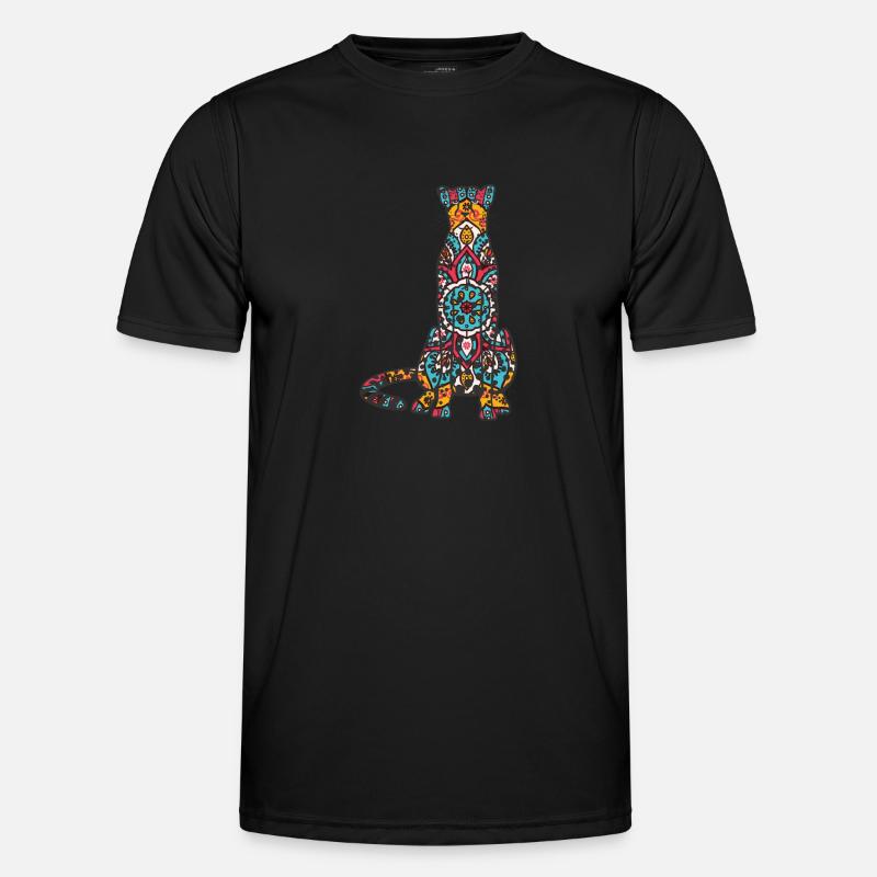 Mandala Cheetah Geometry Pattern - Men's Functional T-Shirt - black