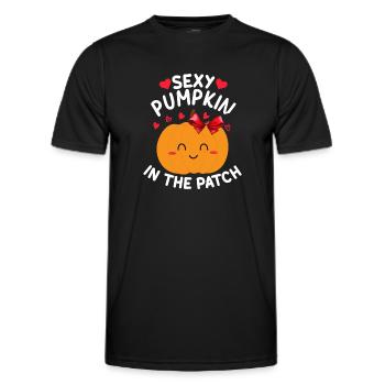 Fête d’Halloween I Citrouille Sexy sur le Trottoir I Sexy K - T-shirt sport Homme - noir - Devant - AI Model Male 178 dark (178cm)