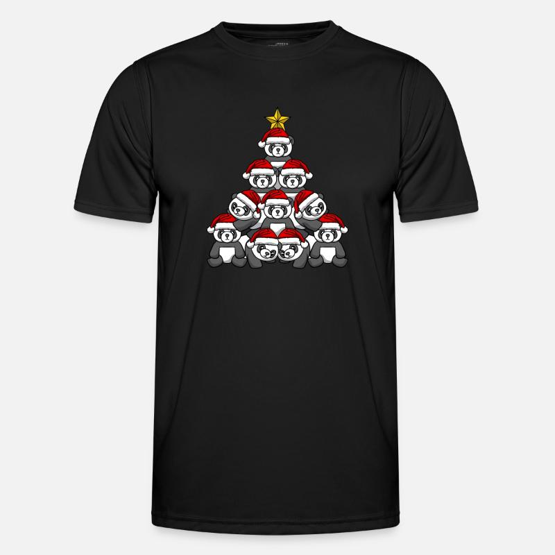 Panda Christmas Tree - Men's Functional T-Shirt - black
