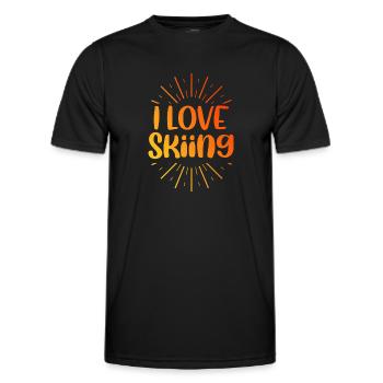 J’adore skier - T-shirt sport Homme - noir - Devant - AI Model Male 178 dark (178cm)