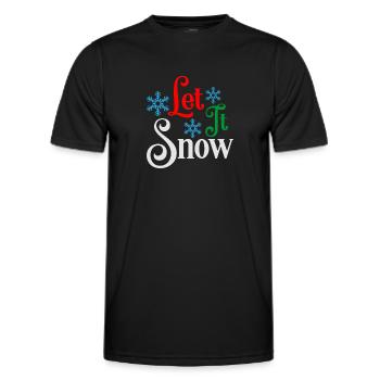 Lass es schneien Ugly Christmas Sweater - Männer Funktions-T-Shirt - Schwarz - Vorne - AI Model Male 178 dark (178cm)