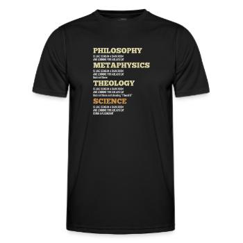 Philosophy Metaphysics Theology Science Black Cat - Men's Functional T-Shirt - black - Front - AI Model Male 178 dark (178cm)