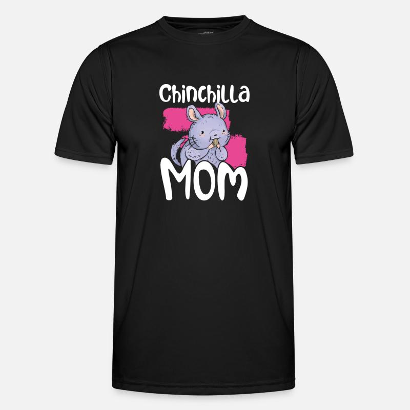Chinchilla Mutter - Männer Funktions-T-Shirt - Schwarz