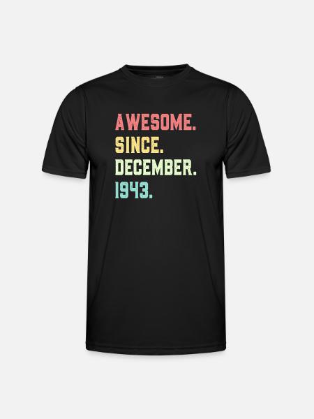 Awesome Since December 1943 - Men's Functional T-Shirt - black