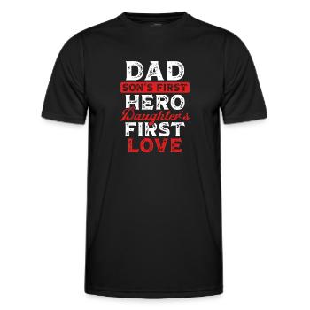 Papa Held Und Erste Liebe - Männer Funktions-T-Shirt - Schwarz - Vorne - AI Model Male 178 dark (178cm)