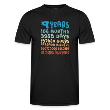 9 Years Months Days Being Awesome 9. Geburtstag - Männer Funktions-T-Shirt - Schwarz - Vorne - AI Model Male 178 dark (178cm)