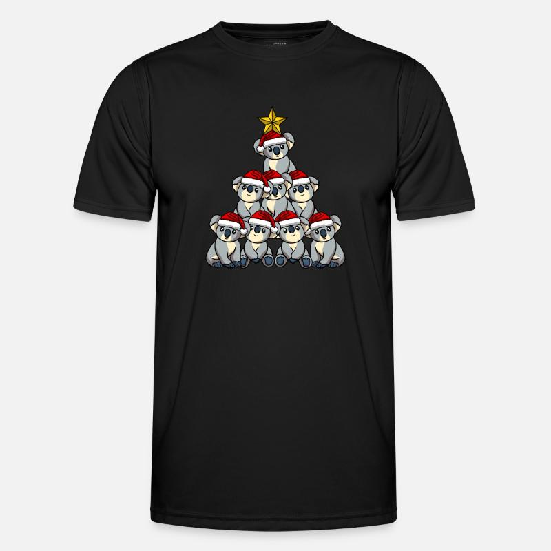 Koala Christmas Tree - Men's Functional T-Shirt - black