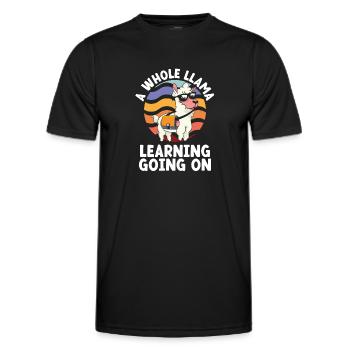 A whole llama vintage - Men's Functional T-Shirt - black - Front - AI Model Male 178 dark (178cm)