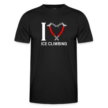 Ich Liebe Eisklettern Eiskletterer Eispickel - Männer Funktions-T-Shirt - Schwarz - Vorne - AI Model Male 178 dark (178cm)