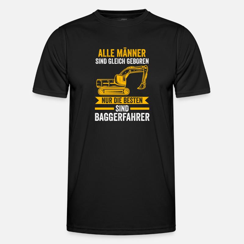 Baggerfahrer Job Baggerführer Geschenk - Männer Funktions-T-Shirt - Schwarz