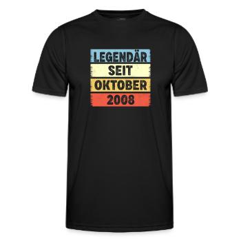 14 Jahre Legendär Seit Oktober 2008 14. Geburtstag - Männer Funktions-T-Shirt - Schwarz - Vorne - AI Model Male 178 dark (178cm)