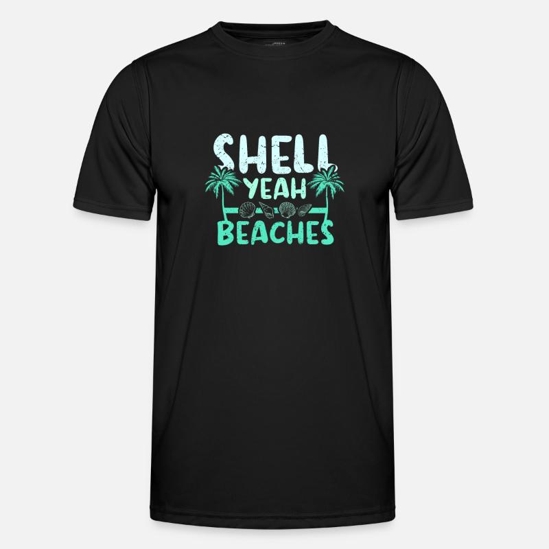 Shell yeah beaches - Men's Functional T-Shirt - black