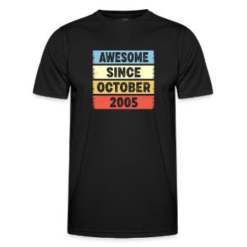 Génial depuis octobre 2005 17ème anniversaire - T-shirt sport Homme - noir - Devant - AI Model Male 178 dark (178cm)