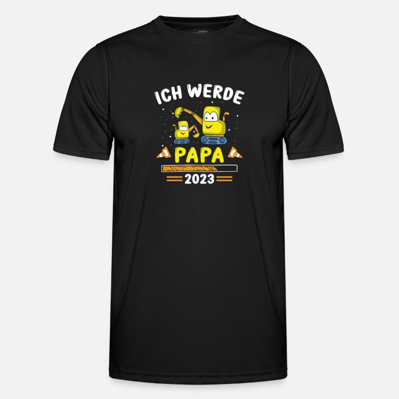Papa 2023 Loading - Männer Funktions-T-Shirt - Schwarz