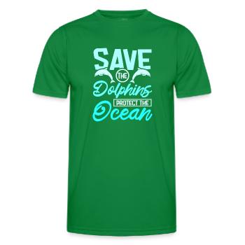 Save the dolphins protect the ocean - Männer Funktions-T-Shirt - Kelly Green - Vorne - AI Model Male 178 dark (178cm)
