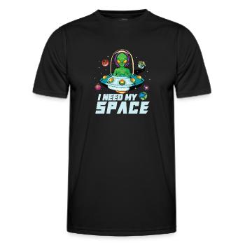 Alien Extraterrestrial Area 51 Ufo Space Geek - Men's Functional T-Shirt - black - Front - AI Model Male 178 dark (178cm)