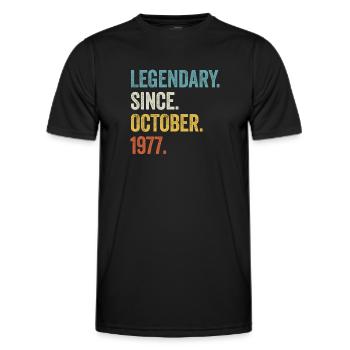 45 Years Old Legendary Since October 1977 45th - Men's Functional T-Shirt - black - Front - AI Model Male 178 dark (178cm)