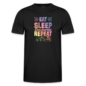 Eat Sleep Snowboarding Repeat - Männer Funktions-T-Shirt - Schwarz - Vorne - AI Model Male 178 dark (178cm)