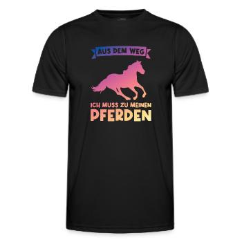 Reiterin Pferd Pferdesport Geschenk - Männer Funktions-T-Shirt - Schwarz - Vorne - AI Model Male 178 dark (178cm)