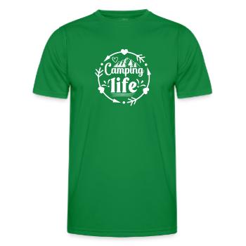 Camping Leben Wandershirt - Männer Funktions-T-Shirt - Kelly Green - Vorne - AI Model Male 178 dark (178cm)
