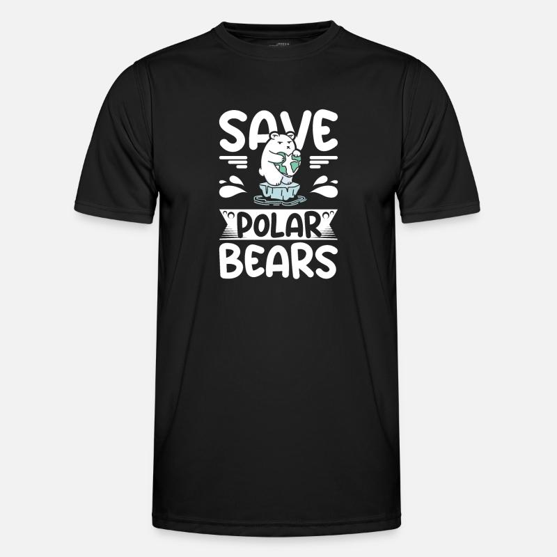 Save polar bears - Männer Funktions-T-Shirt - Schwarz
