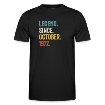 Légende Depuis octobre 1972 50e anniversaire - T-shirt sport Homme - noir - Devant - AI Model Male 178 dark (178cm)