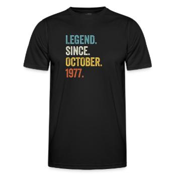 Légende depuis octobre 1977 45e anniversaire - T-shirt sport Homme - noir - Devant - AI Model Male 178 dark (178cm)