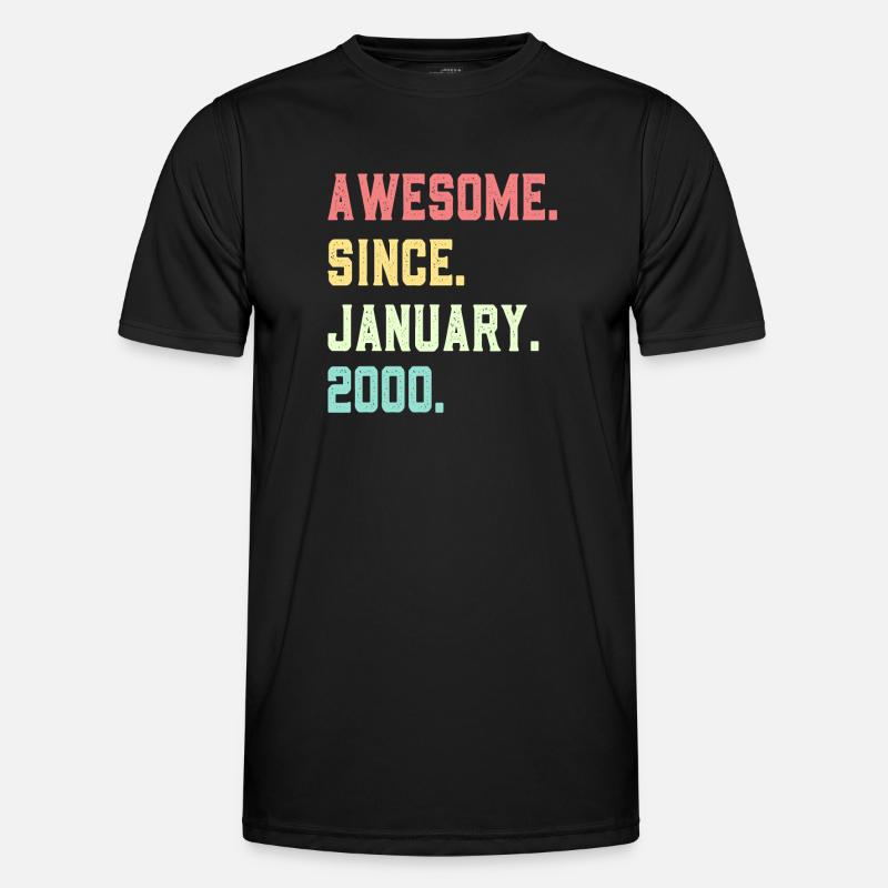 Großartig seit Januar 2000 - Männer Funktions-T-Shirt - Schwarz