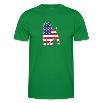 Bouledogue américain - T-shirt sport Homme - vert - Devant - AI Model Male 178 dark (178cm)