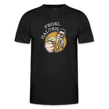 Pegel halten - Party Feiern Kneipe - Männer Funktions-T-Shirt - Schwarz - Vorne - AI Model Male 178 dark (178cm)