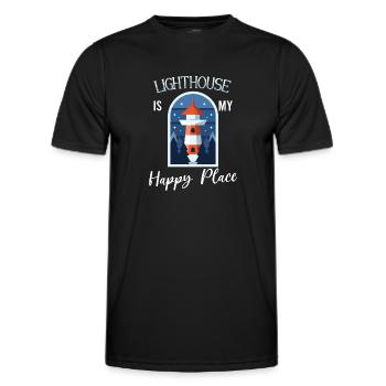 Lighthouse Seaside Nautical I Love Lighthouse - Men's Functional T-Shirt - black - Front - AI Model Male 178 dark (178cm)