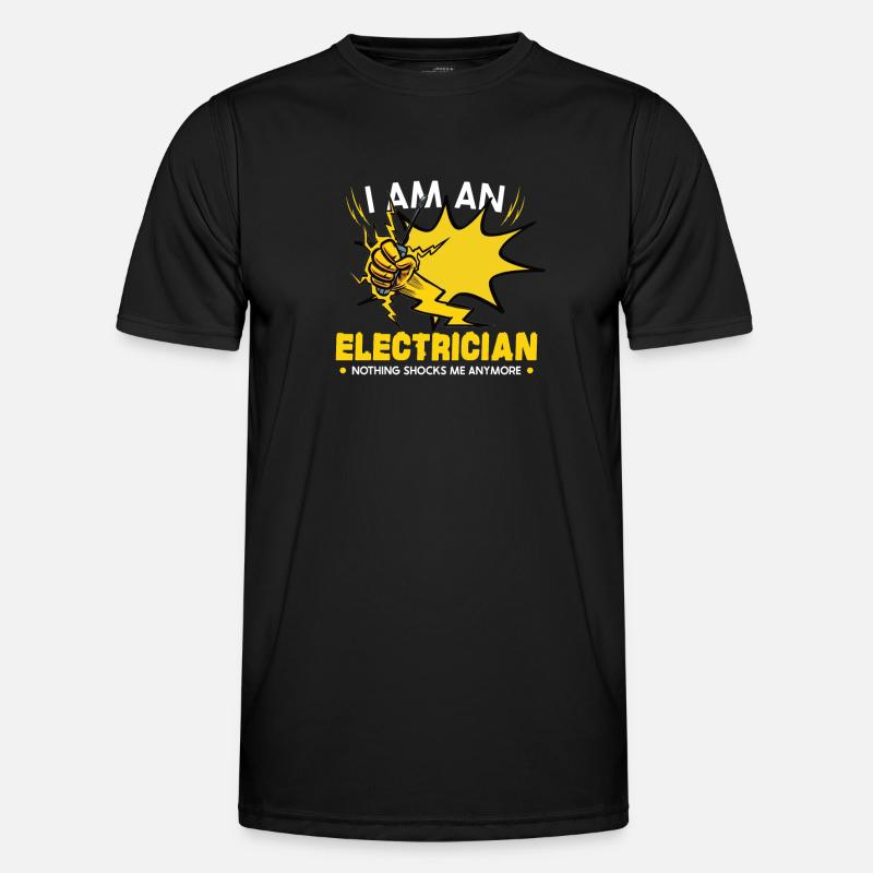 Electrician Electrical Engineer Lineman Electrical - Men's Functional T-Shirt - black