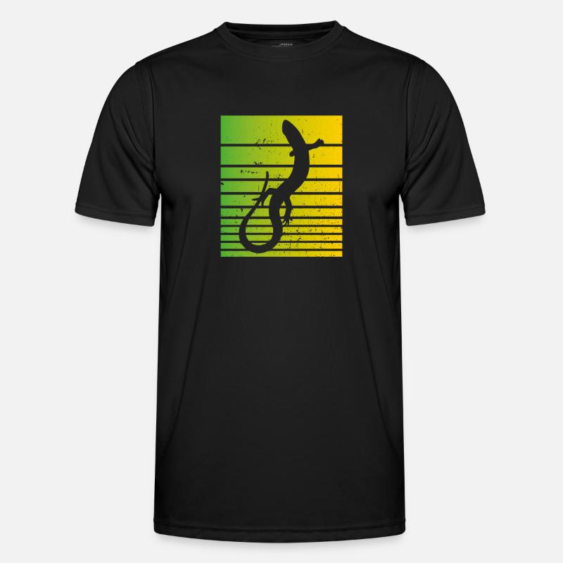 Weiße Eidechse - Männer Funktions-T-Shirt - Schwarz