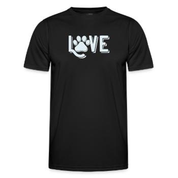 Liebe Hundepfote - Männer Funktions-T-Shirt - Schwarz - Vorne - AI Model Male 178 dark (178cm)