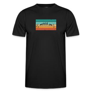 Vintage Herzschlag EKG Puls Handbike - Männer Funktions-T-Shirt - Schwarz - Vorne - AI Model Male 178 dark (178cm)