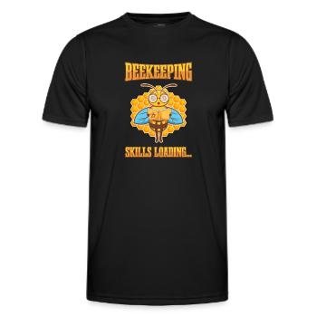 Compétences apicoles Chargement de cire d'abeille - T-shirt sport Homme - noir - Devant - AI Model Male 178 dark (178cm)