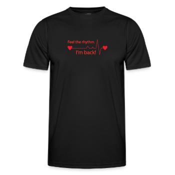 Feel The Rhythm Bin Back Heart Attack Pulse - Men's Functional T-Shirt - black - Front - AI Model Male 178 dark (178cm)