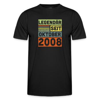 14 Jahre Legendär Seit Oktober 2008 14. Geburtstag - Männer Funktions-T-Shirt - Schwarz - Vorne - AI Model Male 178 dark (178cm)