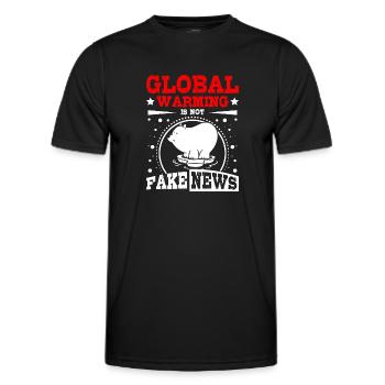 Global warming is not fake newas - Männer Funktions-T-Shirt - Schwarz - Vorne - AI Model Male 178 dark (178cm)