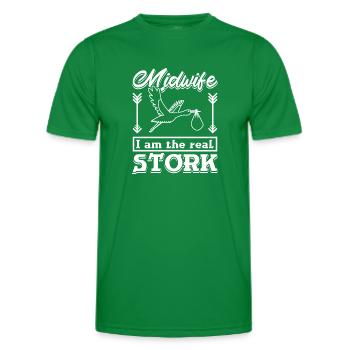 Midwife I am the real stork - Männer Funktions-T-Shirt - Kelly Green - Vorne - AI Model Male 178 dark (178cm)