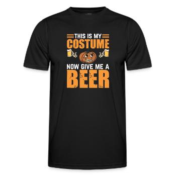 This Is My Costume Now Give Me A Beer I Halloween - Men's Functional T-Shirt - black - Front - AI Model Male 178 dark (178cm)
