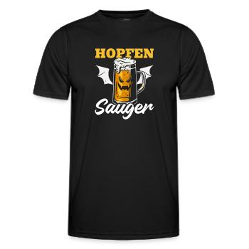 Halloween Hopfen Sauger I Bier Fledermaus - Männer Funktions-T-Shirt - Schwarz - Vorne - AI Model Male 178 dark (178cm)